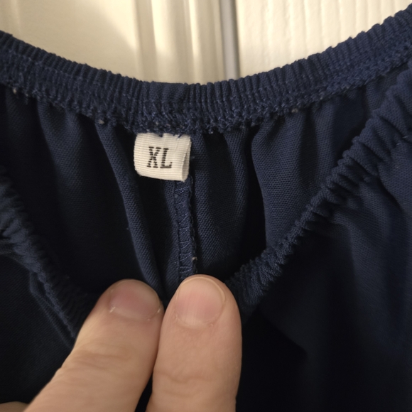 Navy Off-Shoulder Blouse - Picture 2 of 2